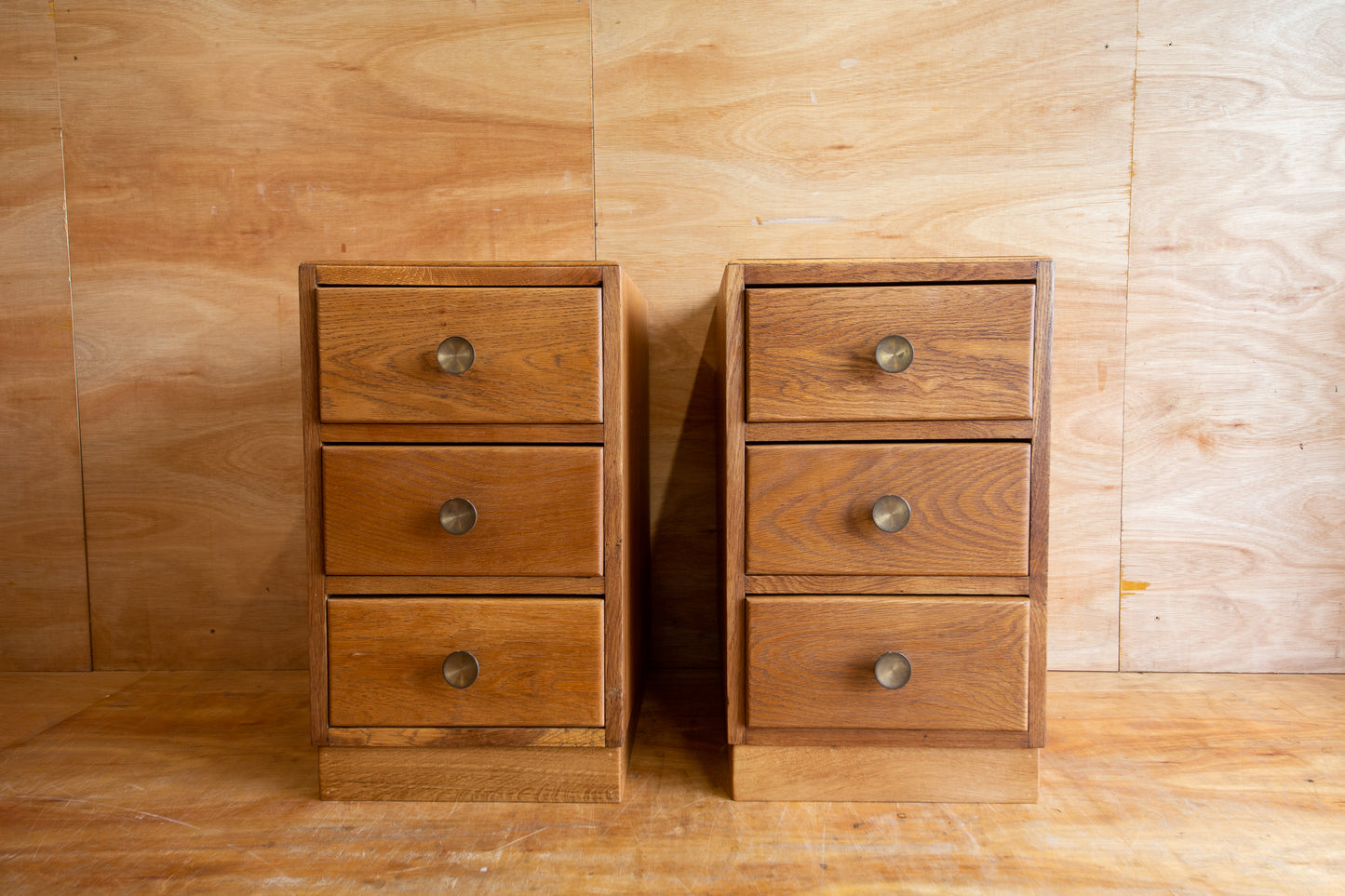 Vintage Oak Bedside Drawers