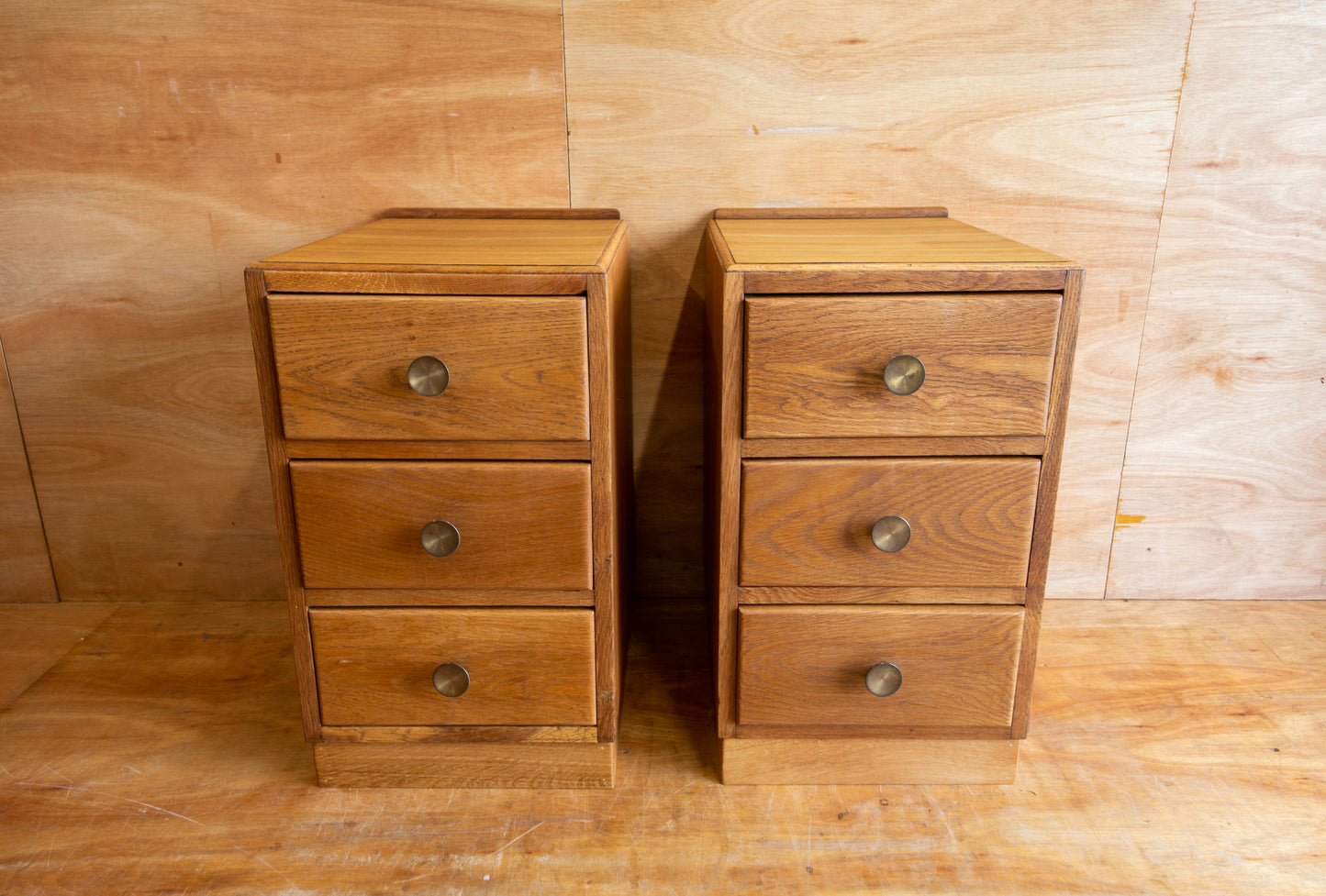 Vintage Oak Bedside Drawers