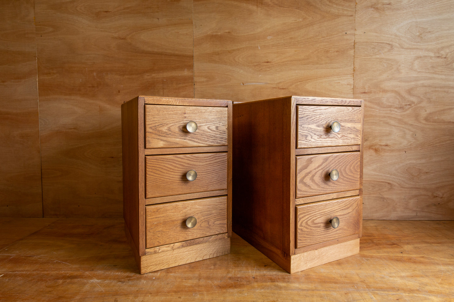 Vintage Oak Bedside Drawers