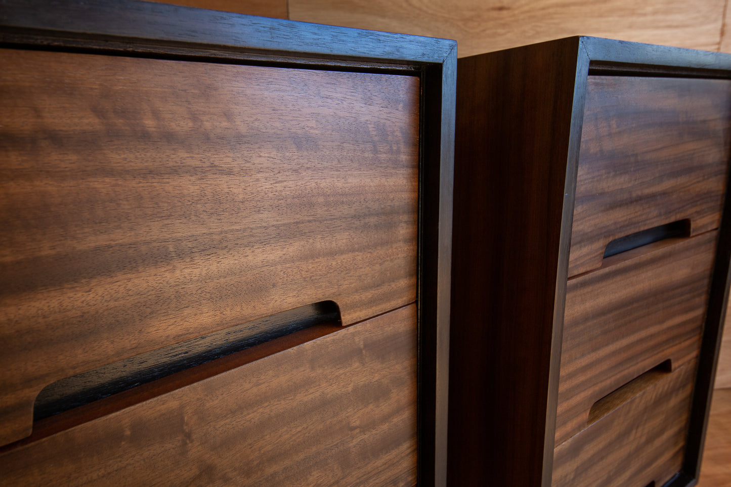 Vintage Stag Walnut Bedside Cabinets