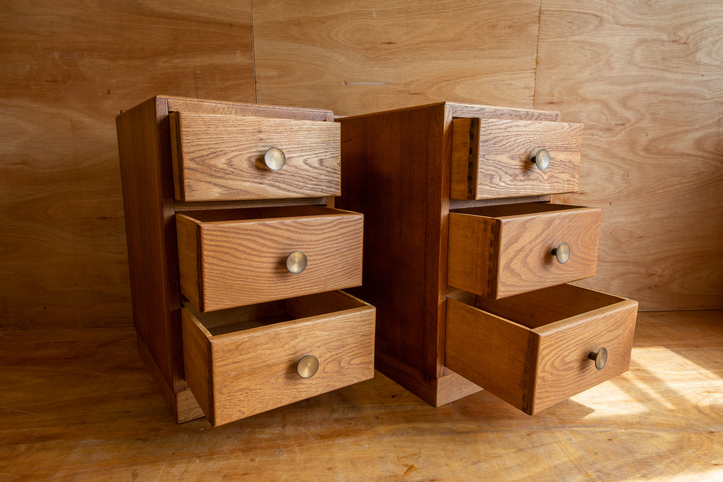 Vintage Oak Bedside Drawers
