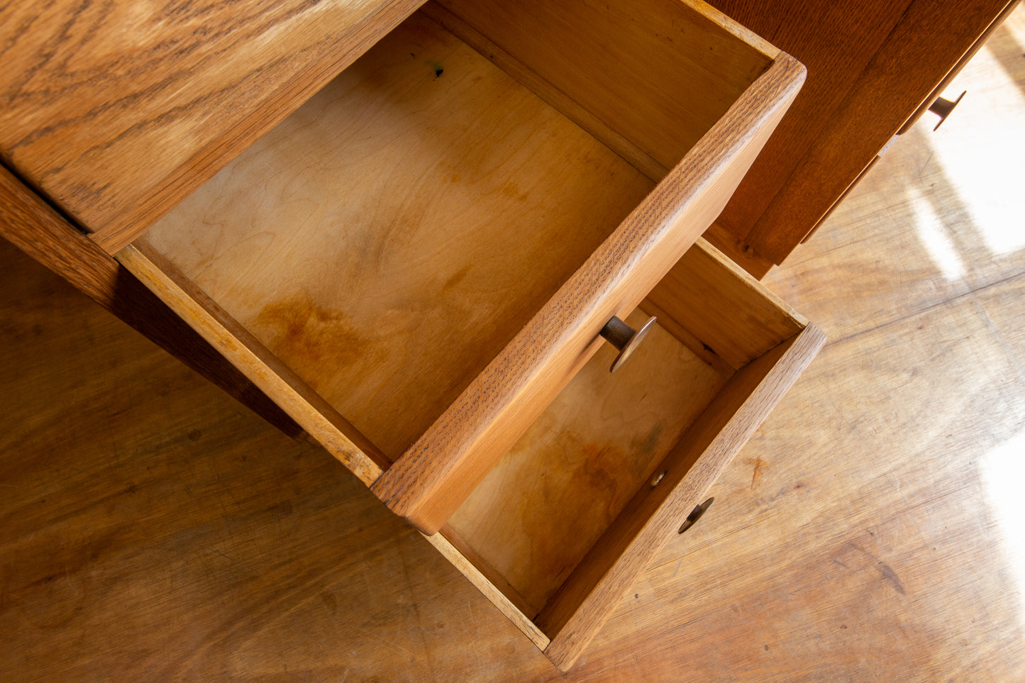 Vintage Oak Bedside Drawers