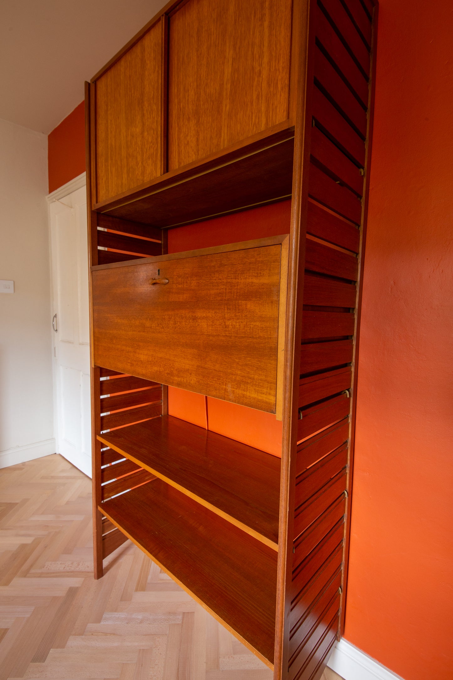 Ladderax Teak Shelving Wall Unit