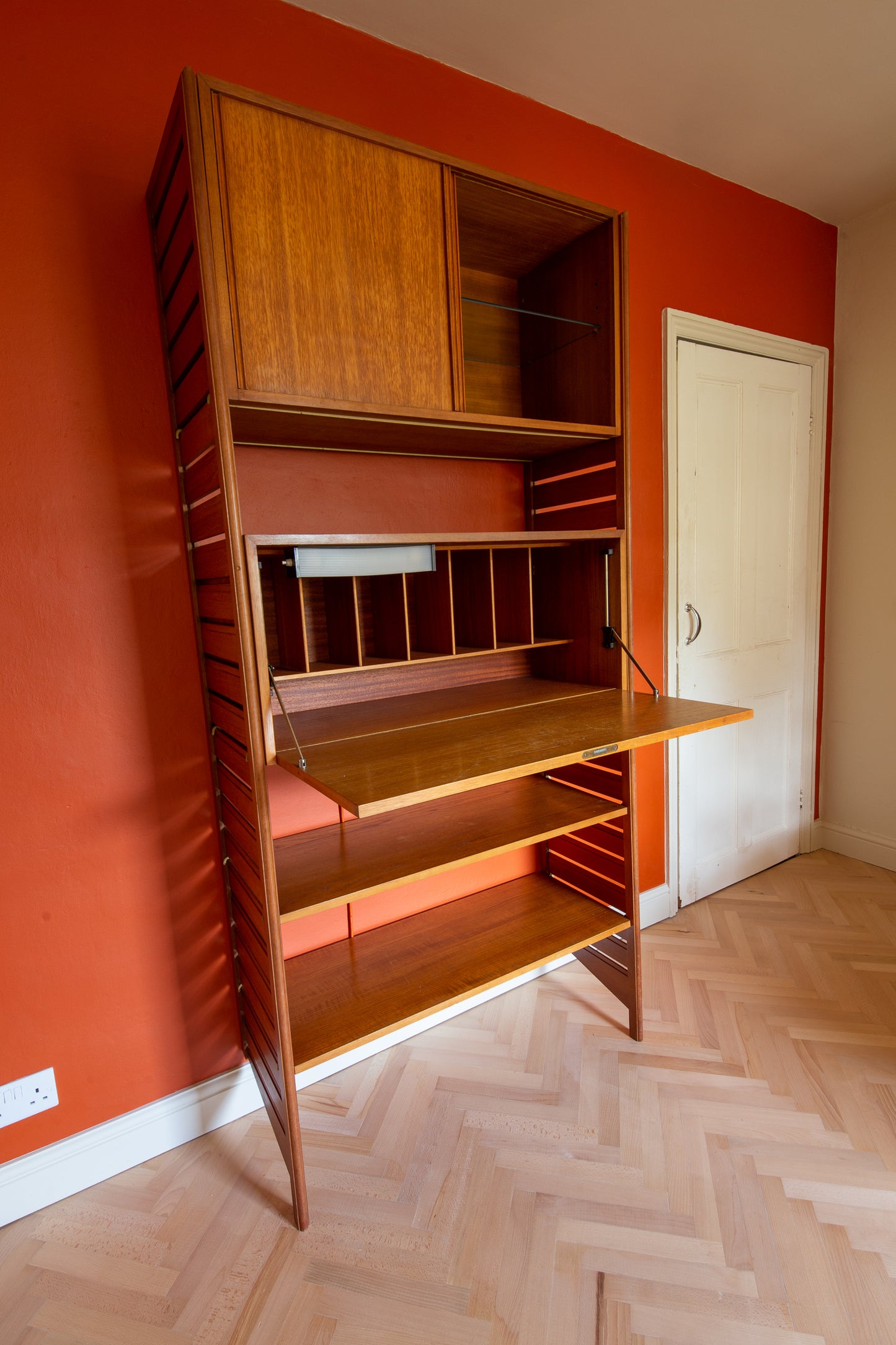 Ladderax Teak Shelving Wall Unit