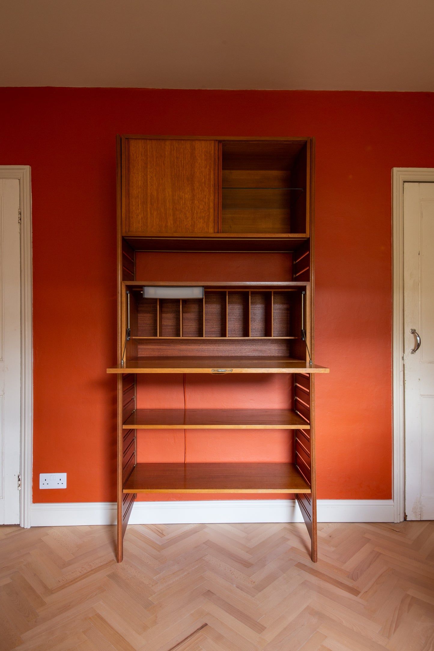 Ladderax Teak Shelving Wall Unit