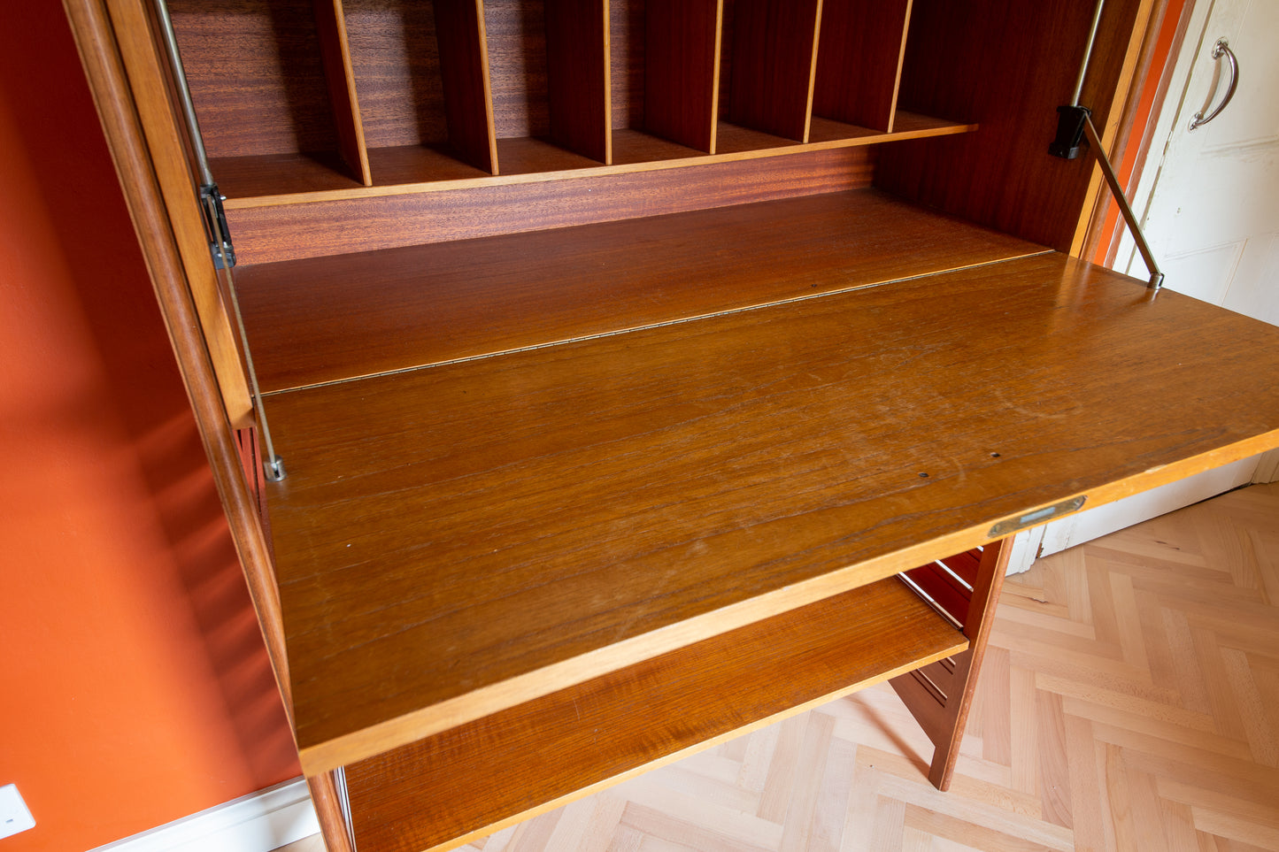 Ladderax Teak Shelving Wall Unit