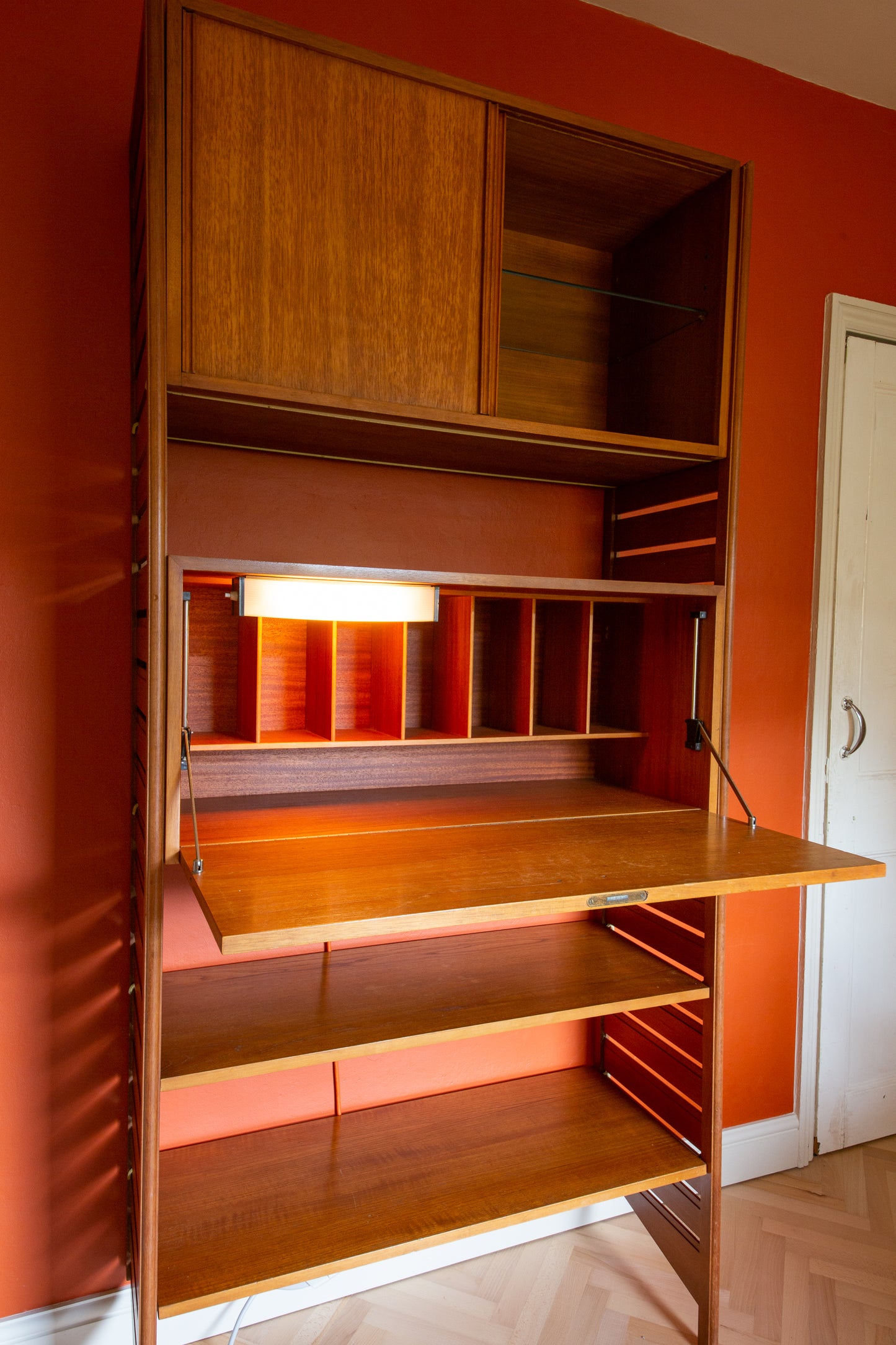 Ladderax Teak Shelving Wall Unit