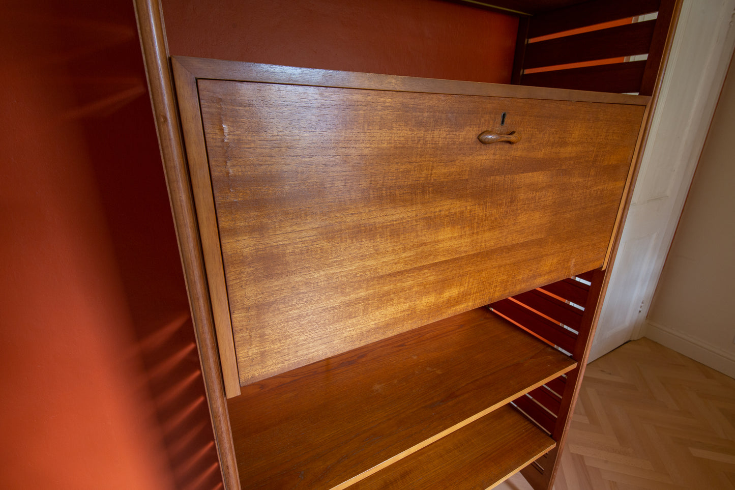 Ladderax Teak Shelving Wall Unit
