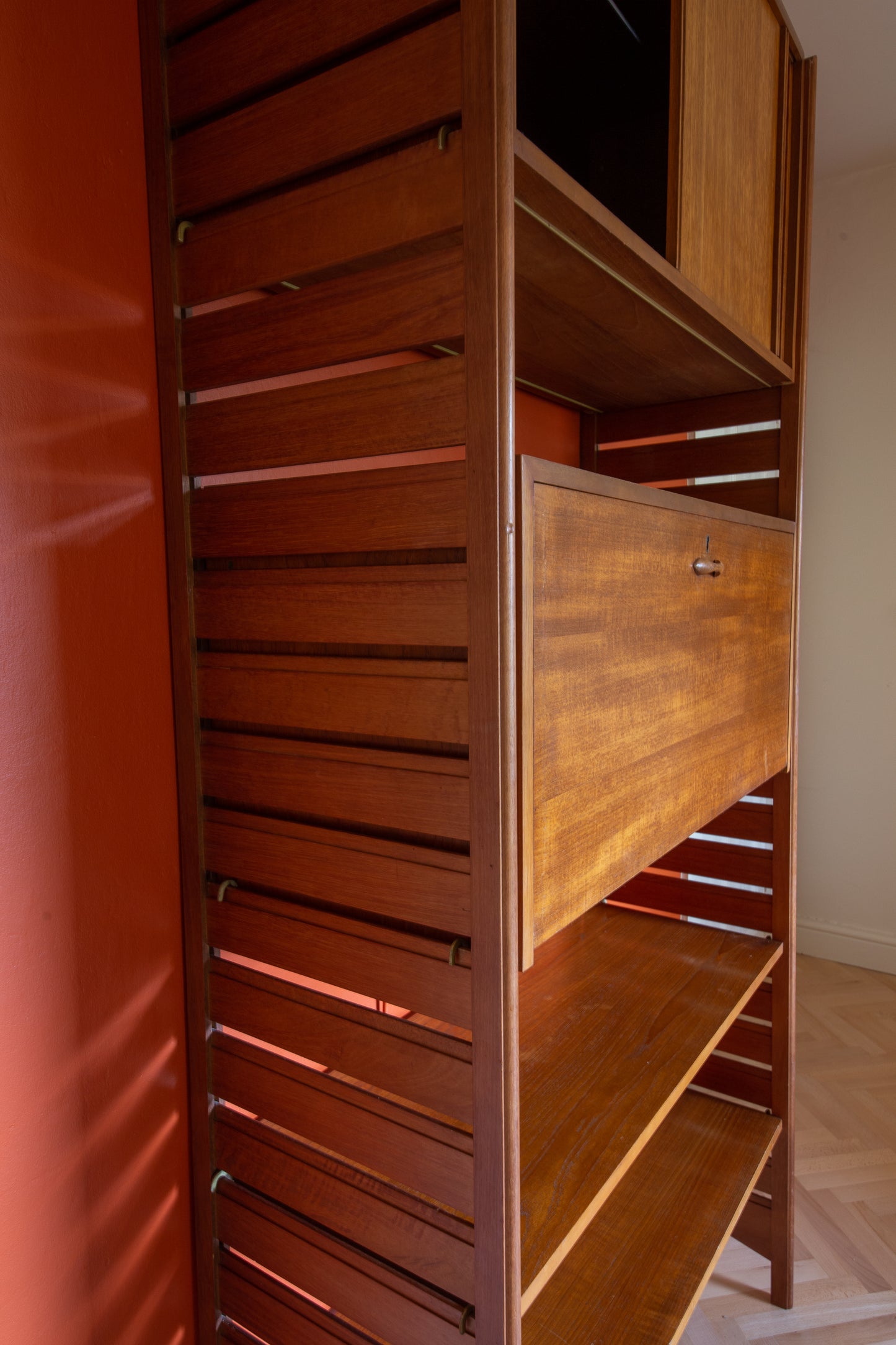 Ladderax Teak Shelving Wall Unit