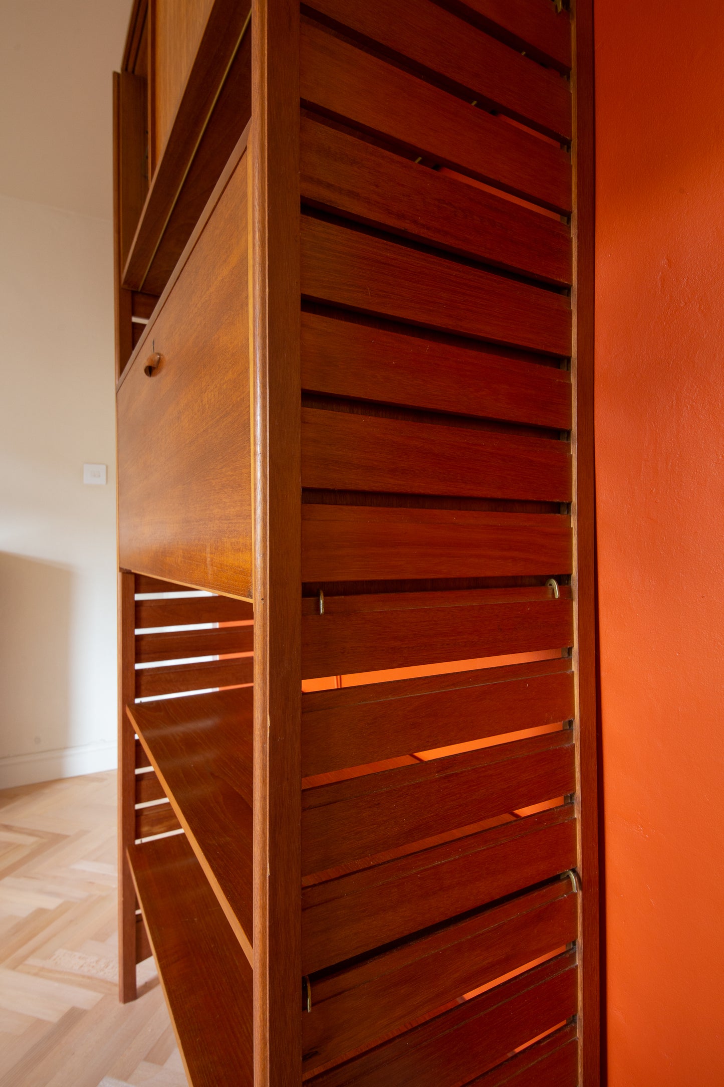 Ladderax Teak Shelving Wall Unit