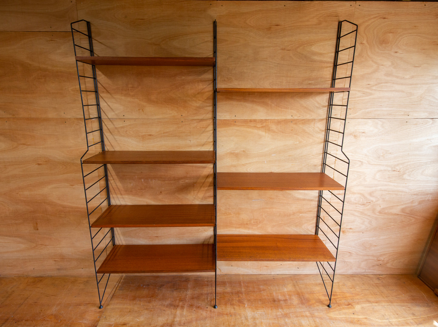 Mid Century Swedish 'String' Wall Shelving Unit