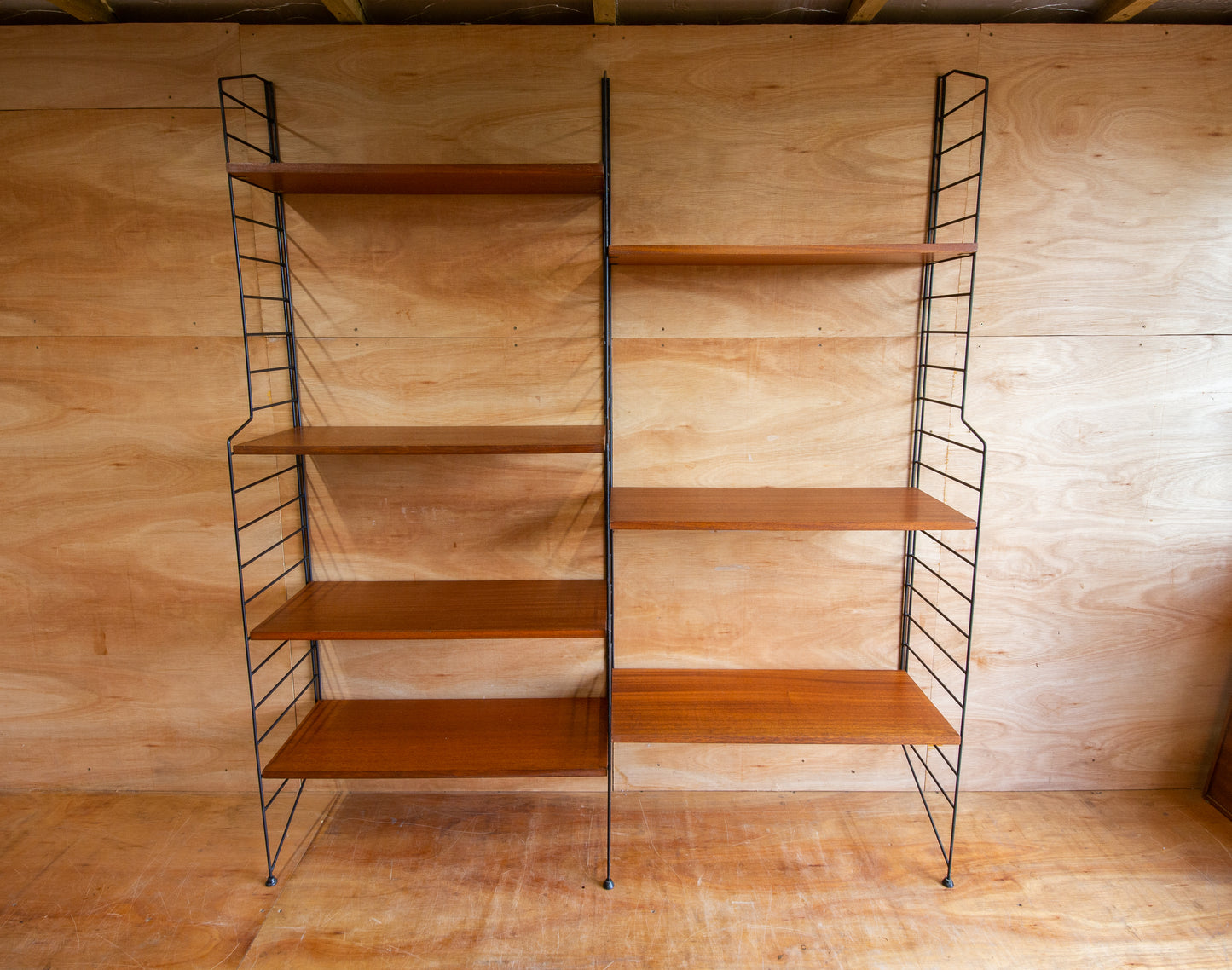Mid Century Swedish 'String' Wall Shelving Unit