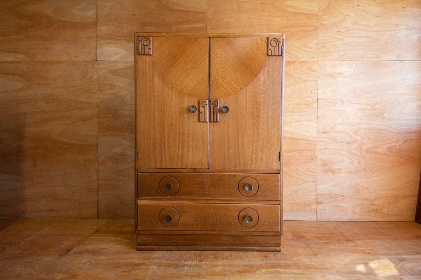Art Deco Oak Tallboy