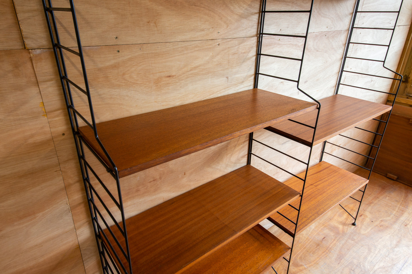 Mid Century Swedish 'String' Wall Shelving Unit