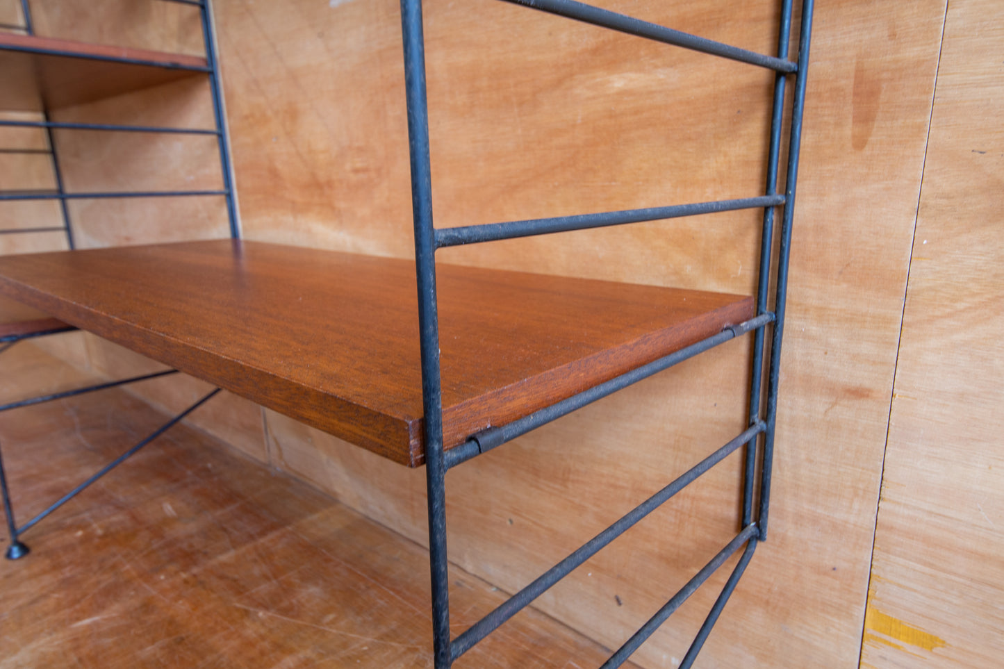 Mid Century Swedish 'String' Wall Shelving Unit