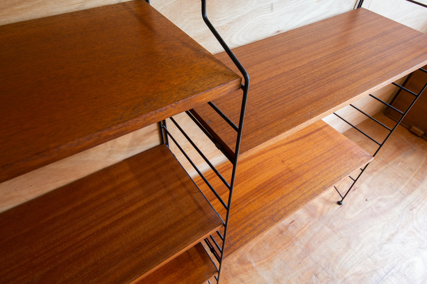 Mid Century Swedish 'String' Wall Shelving Unit