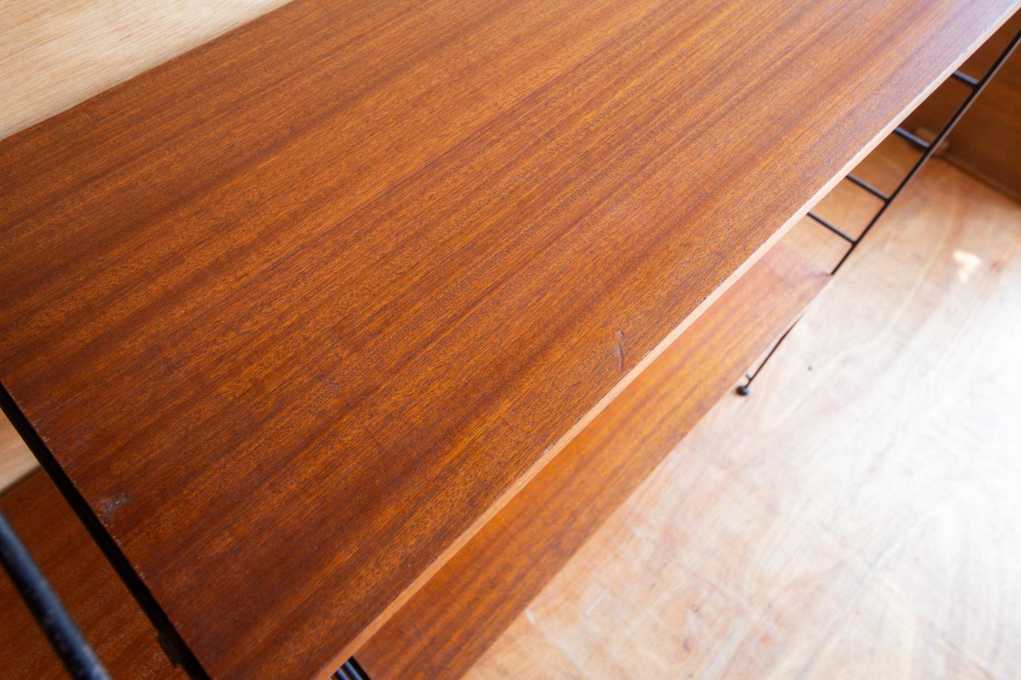 Mid Century Swedish 'String' Wall Shelving Unit