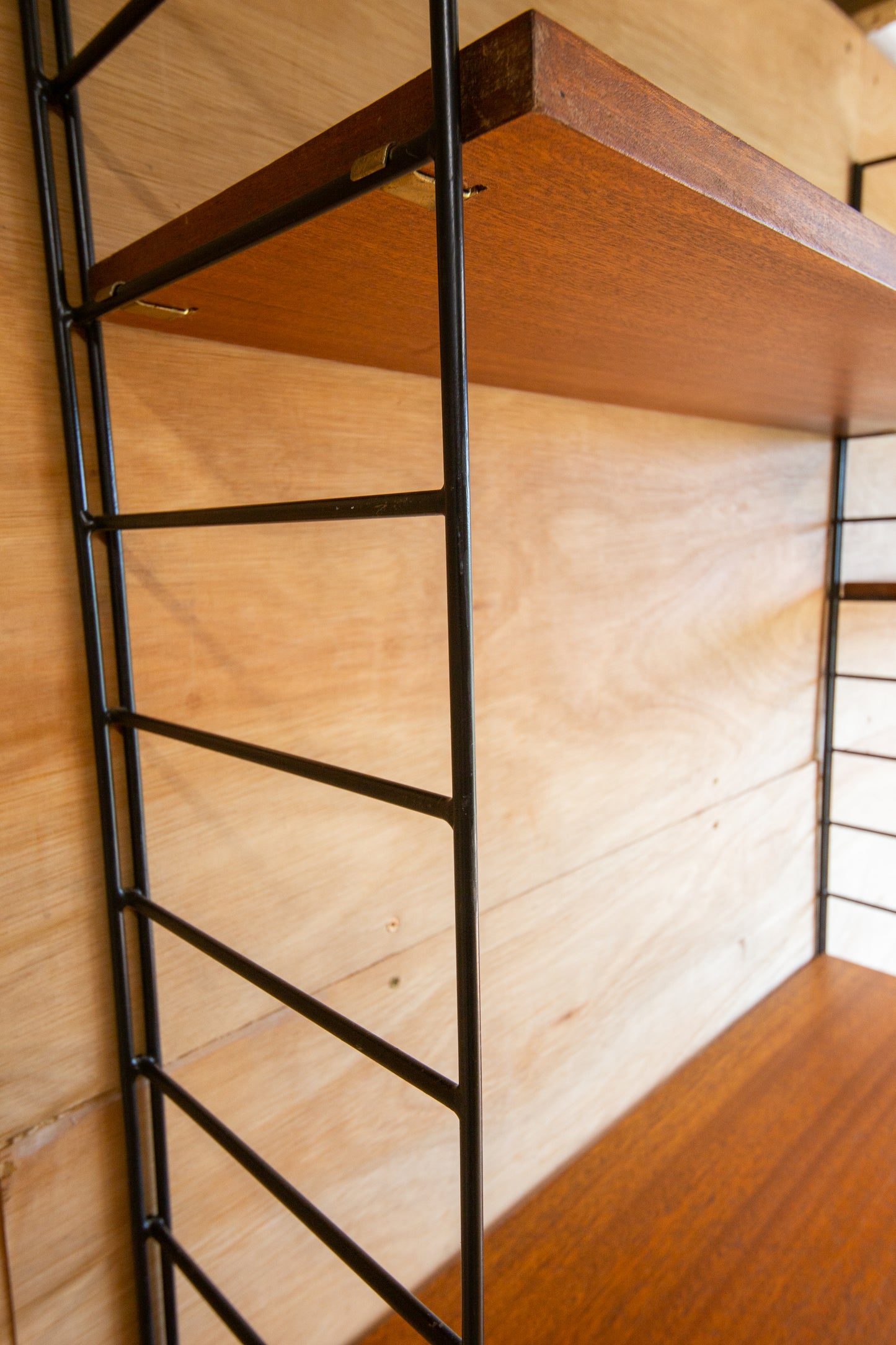 Mid Century Swedish 'String' Wall Shelving Unit