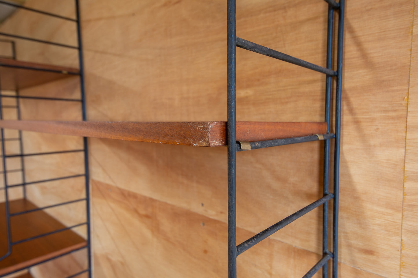 Mid Century Swedish 'String' Wall Shelving Unit
