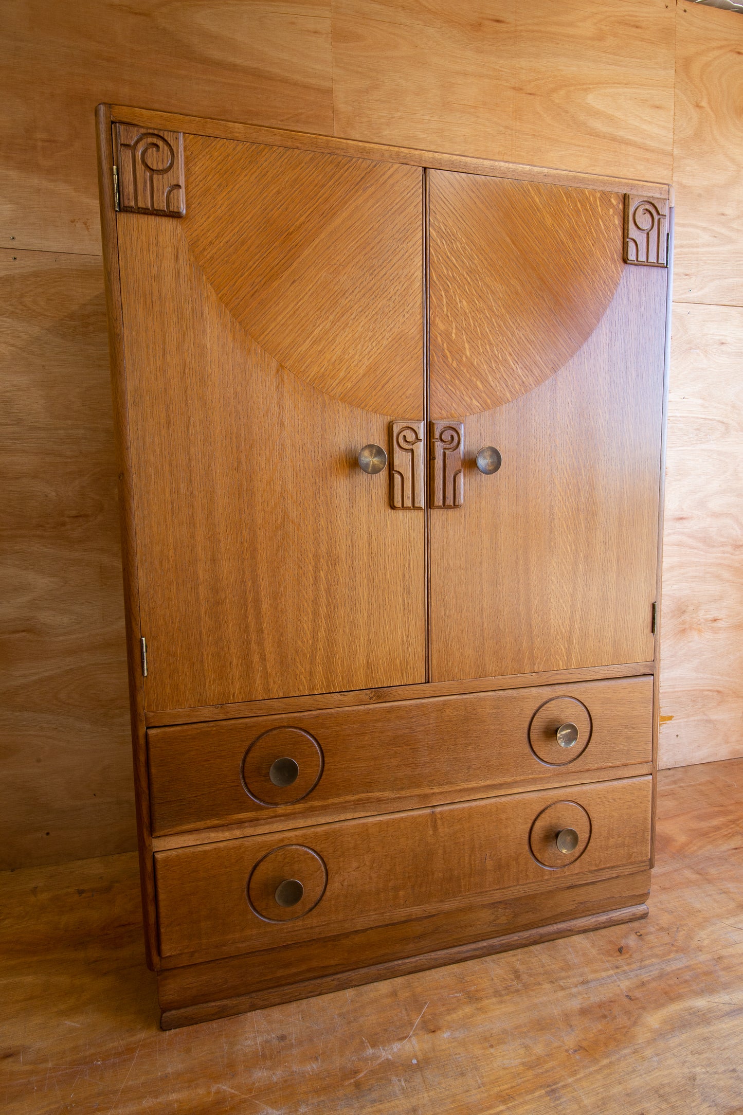 Art Deco Oak Tallboy