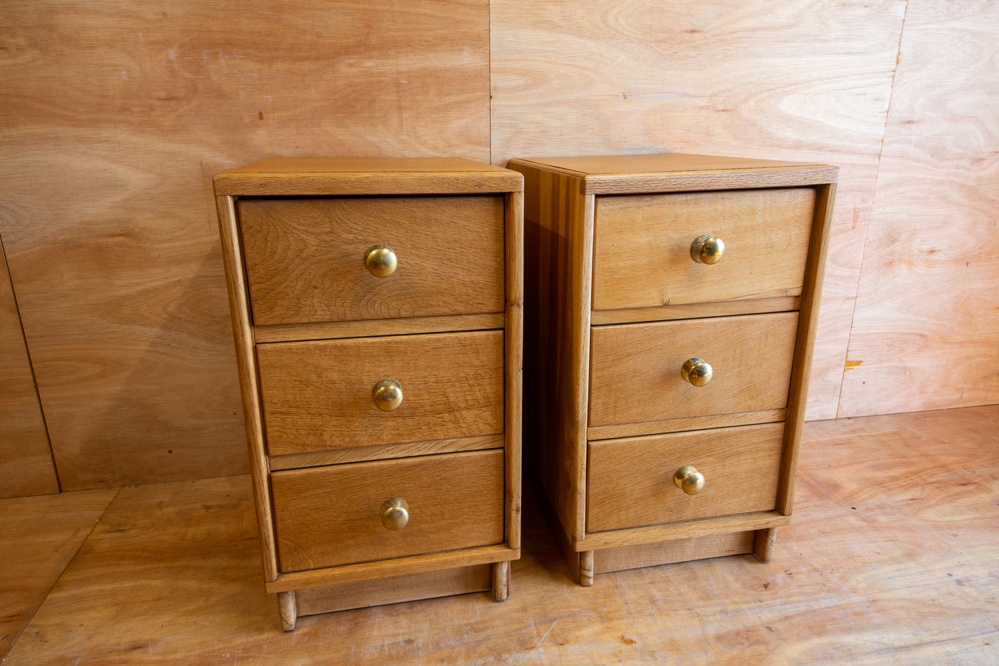 Vintage Oak Bedside Drawers