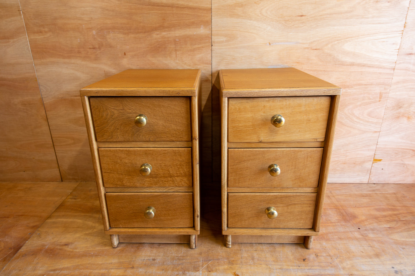Vintage Oak Bedside Drawers