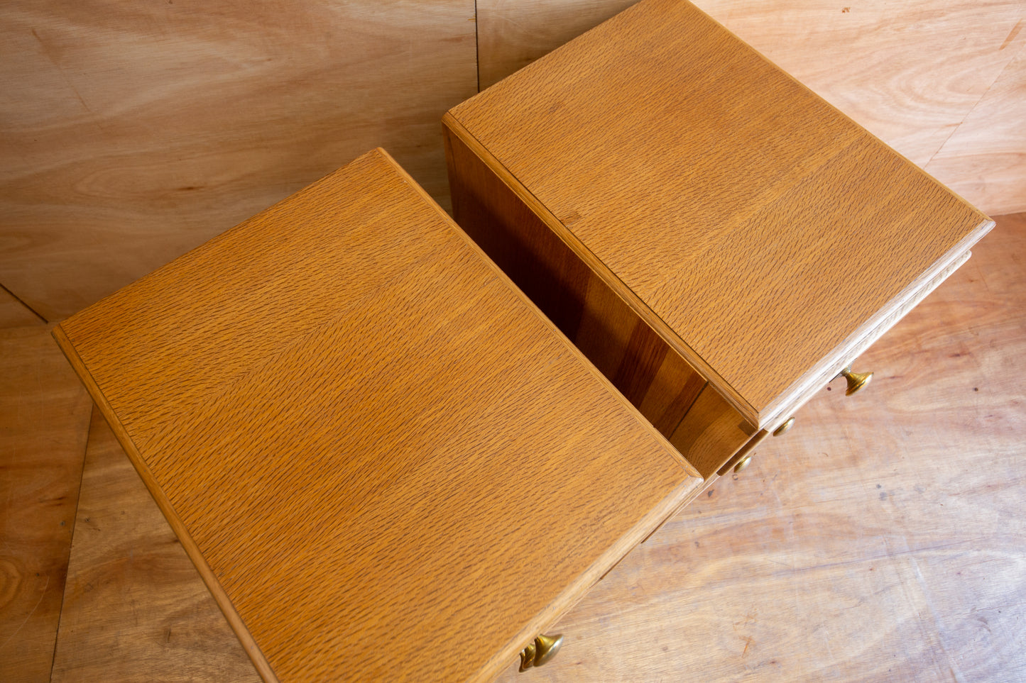 Vintage Oak Bedside Drawers