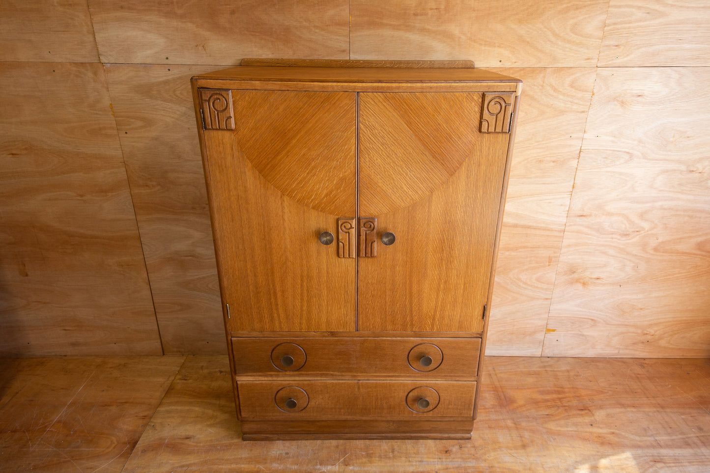 Art Deco Oak Tallboy