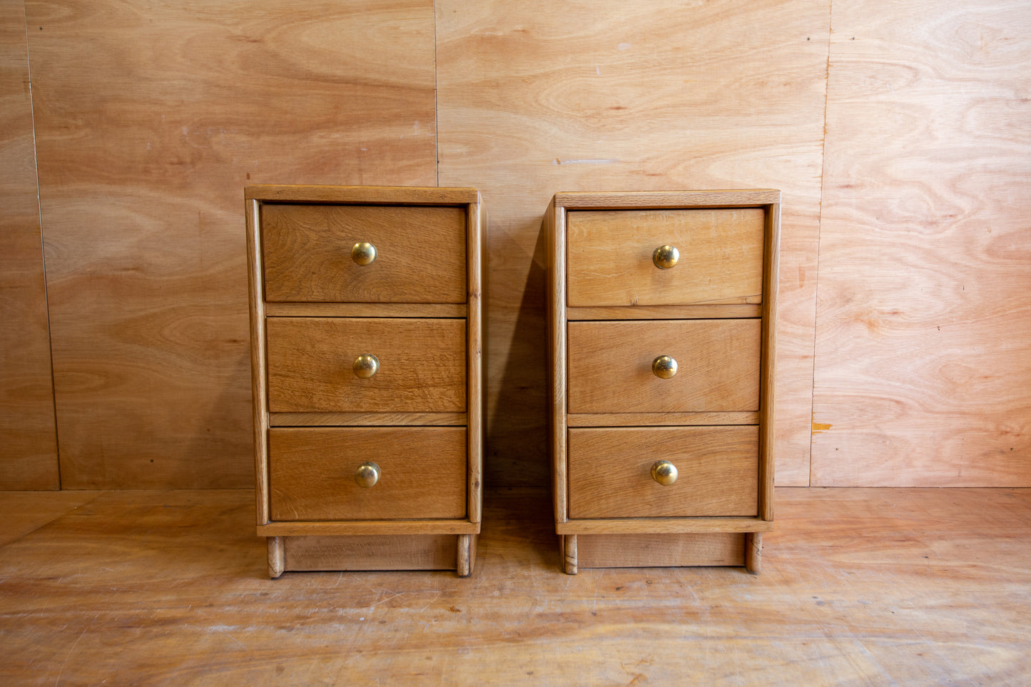 Vintage Oak Bedside Drawers