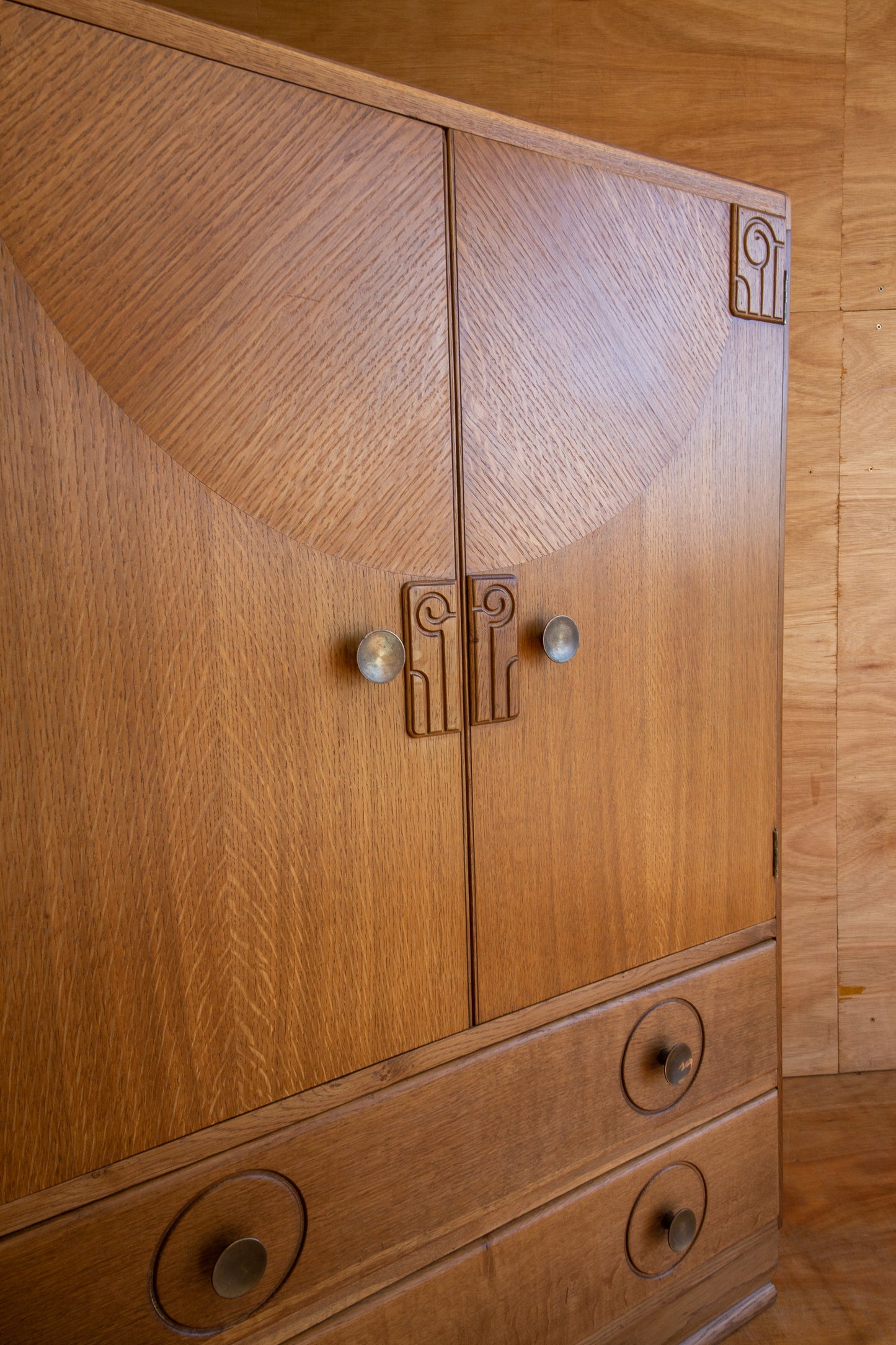 Art Deco Oak Tallboy