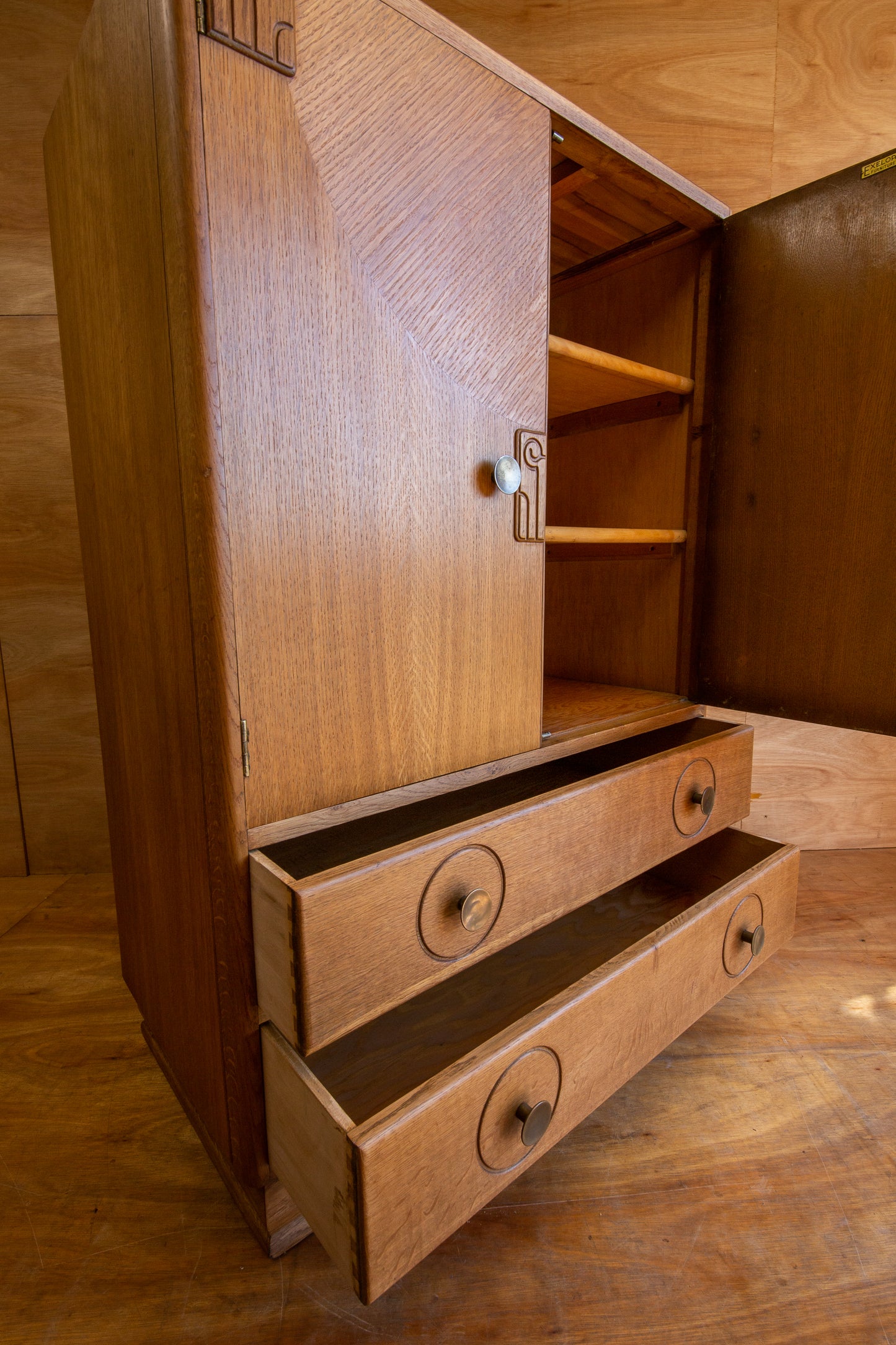 Art Deco Oak Tallboy