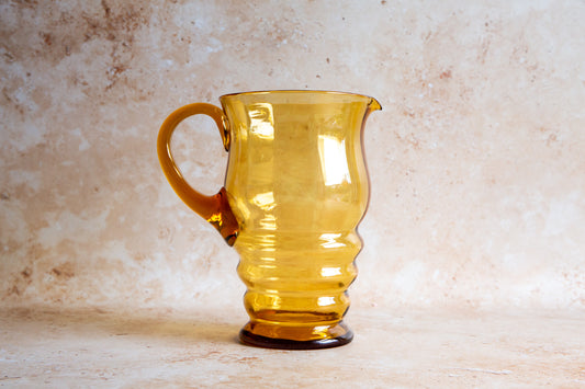 Vintage Yellow Glass Pitcher