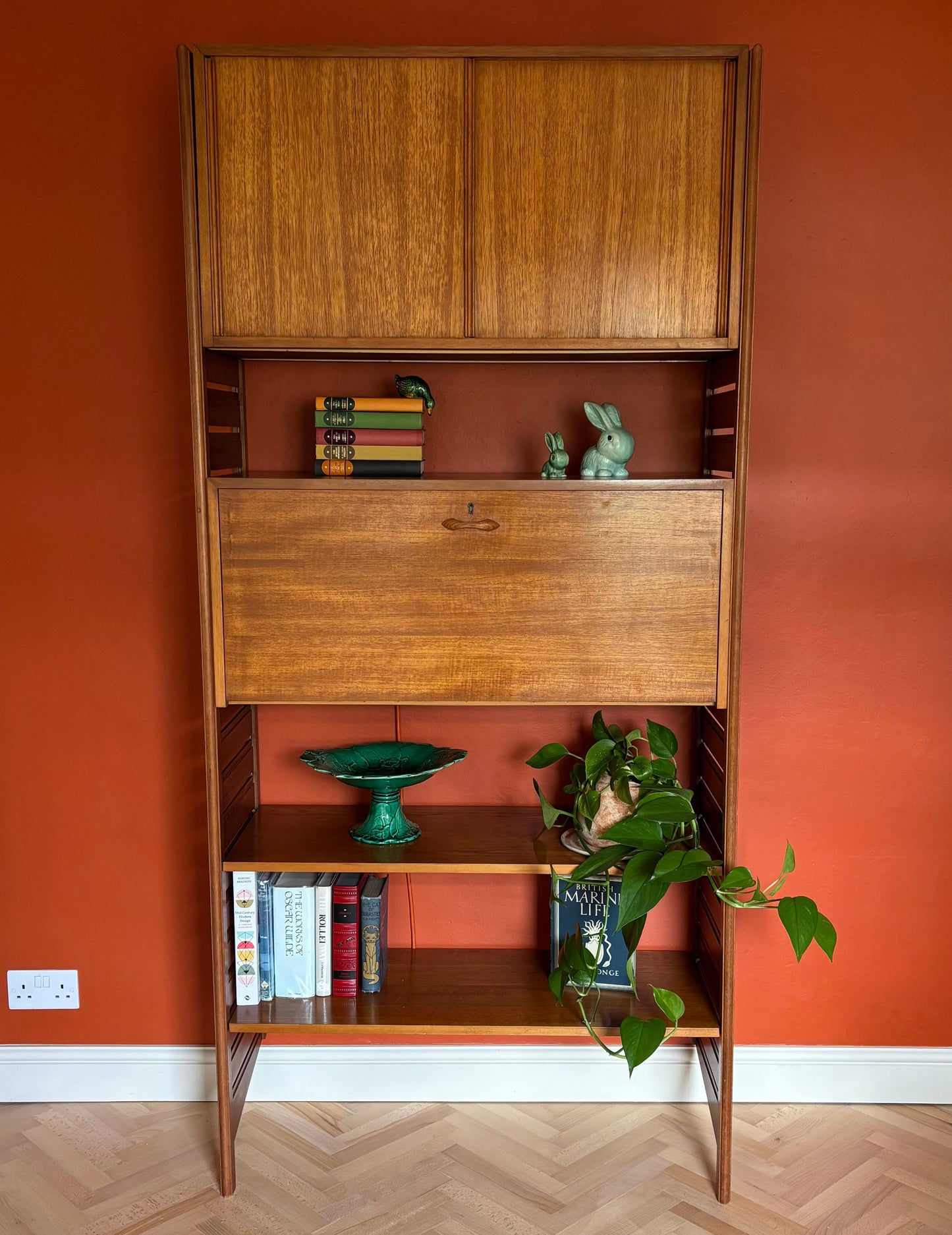 Ladderax Teak Shelving Wall Unit