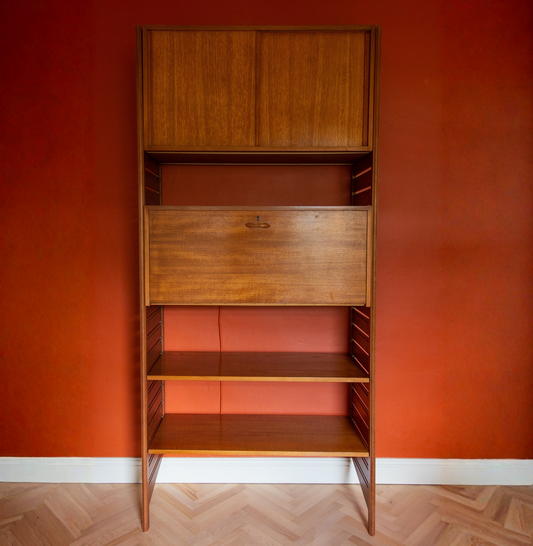 Ladderax Teak Shelving Wall Unit