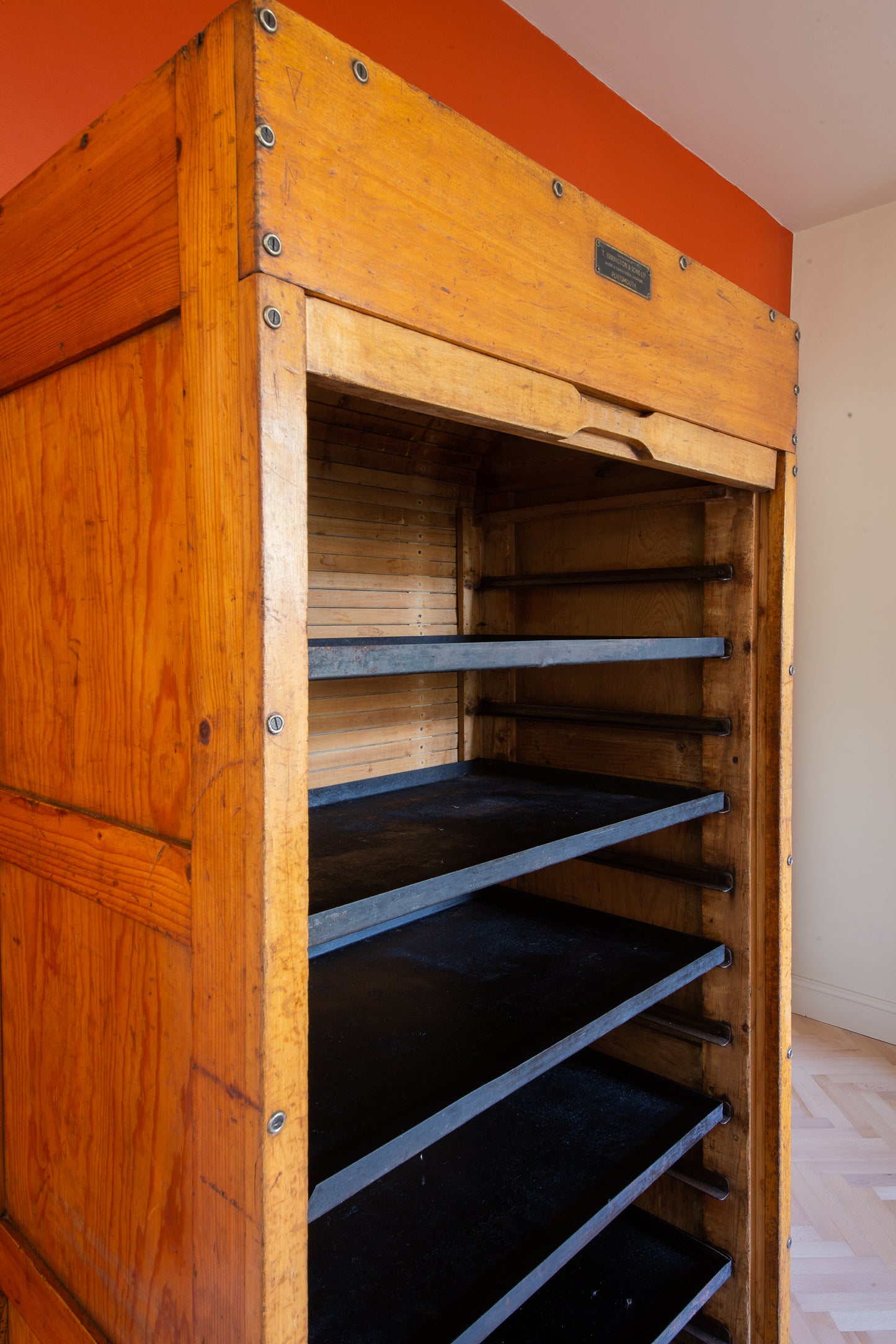 Vintage Tambour Bakers Cabinet