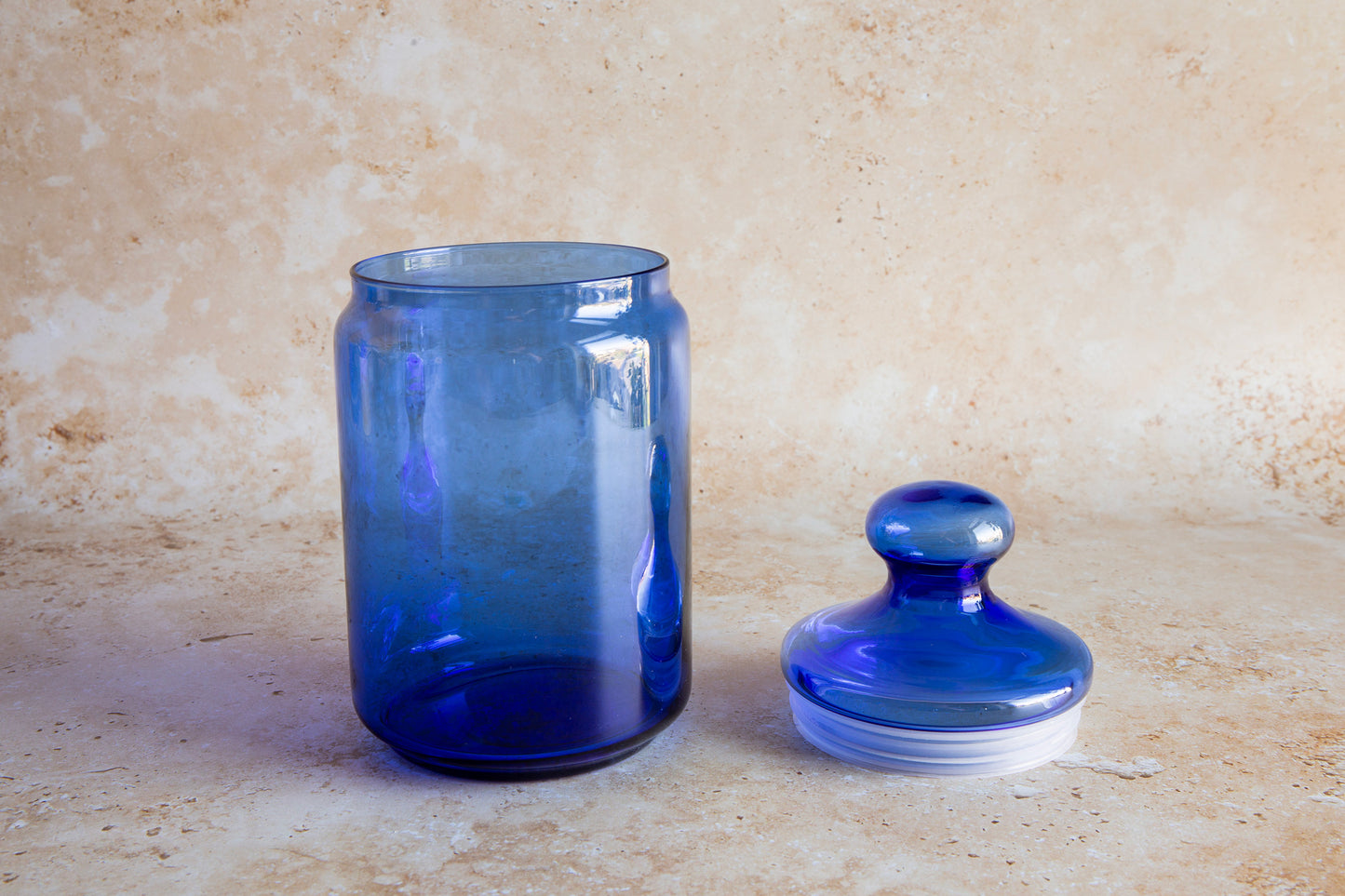 French Blue Glass Apothecary Jar