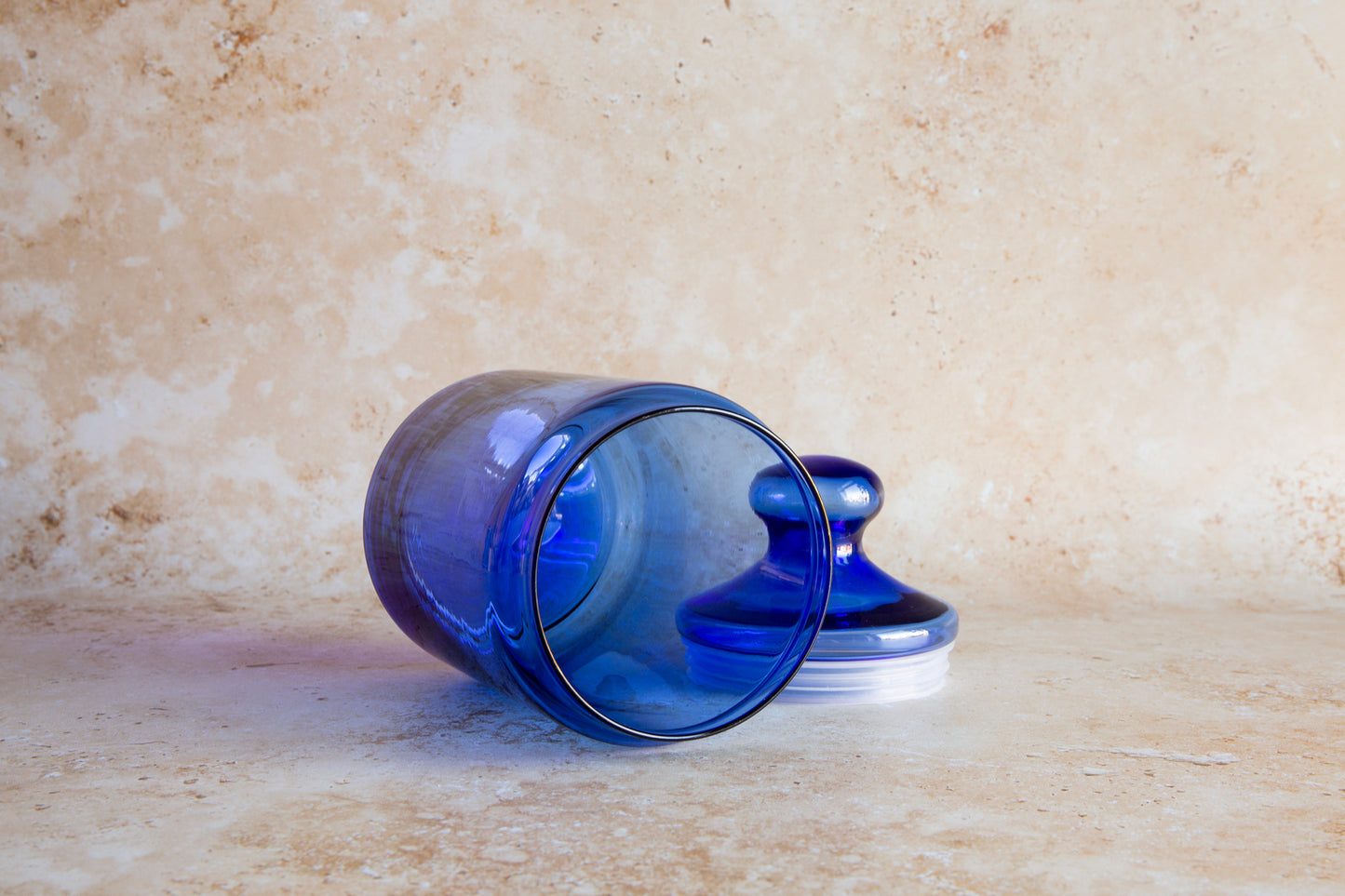 French Blue Glass Apothecary Jar