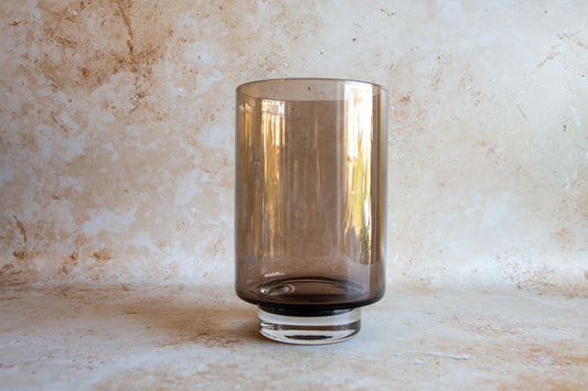 Large Smoked Glass Vase