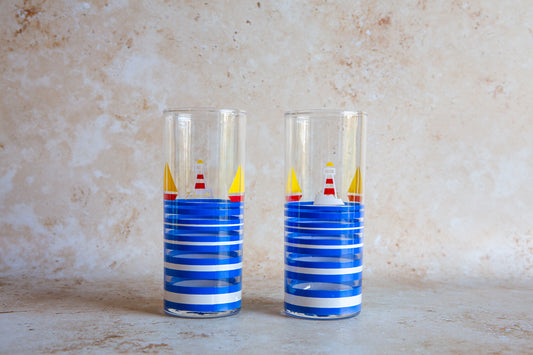 Pair of Vintage Nautical Tumblers