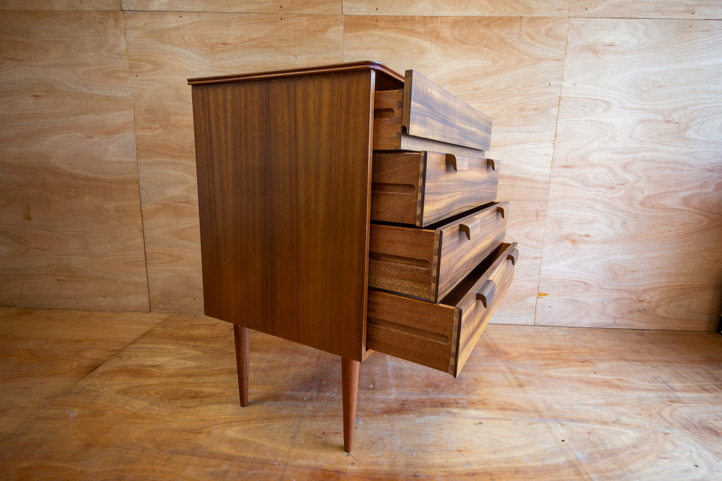 Vintage Uniflex Walnut Chest of Drawers