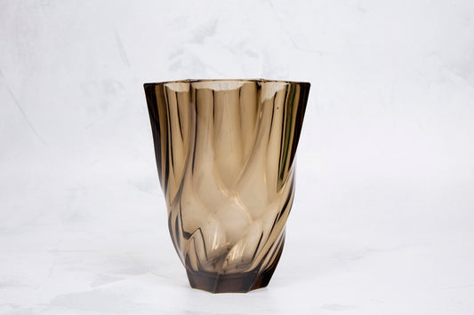 Vintage French Luminarc Smoked Glass Vase