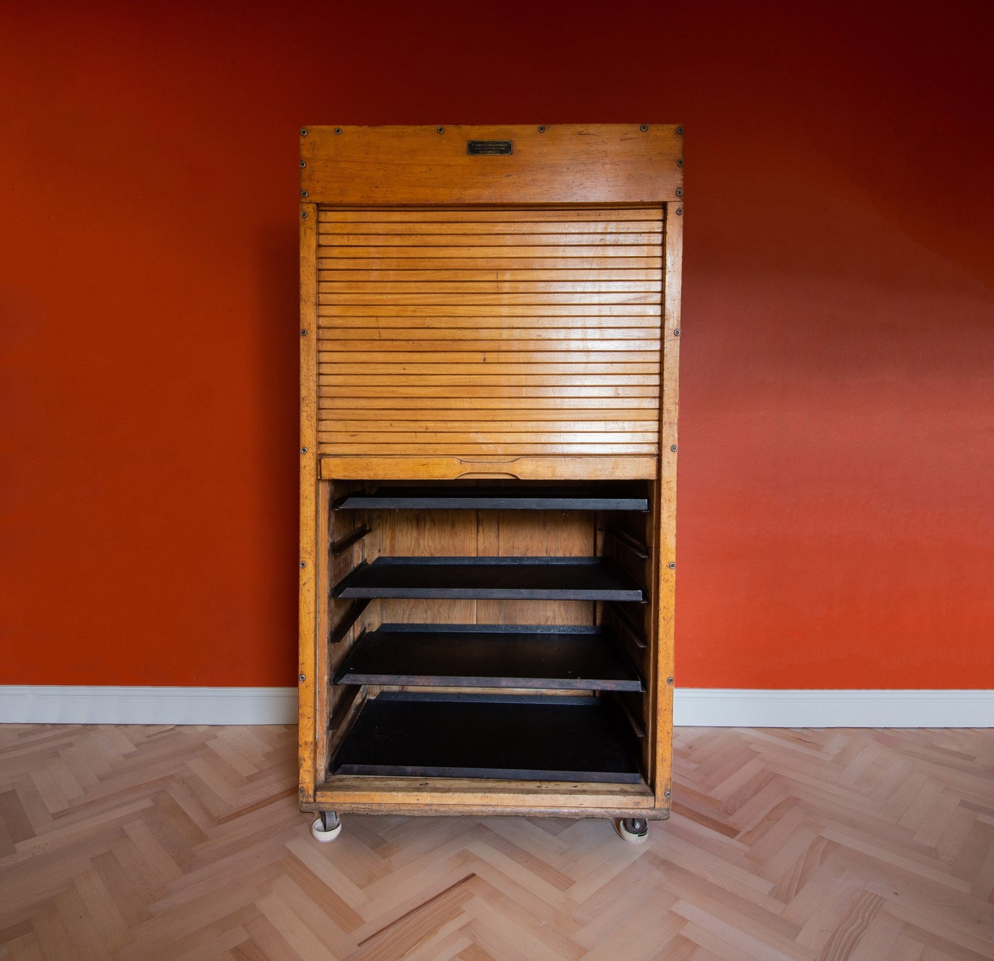 Vintage Tambour Bakers Cabinet