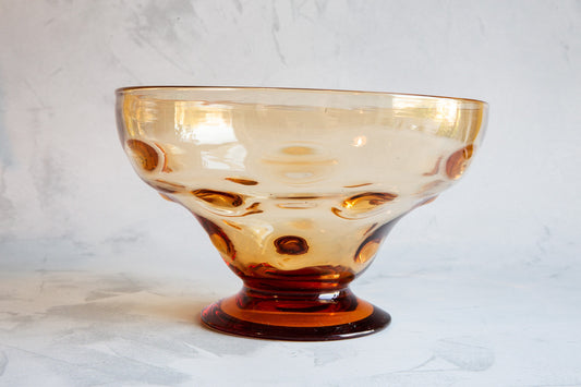 Vintage Amber Glass Bullseye bowl